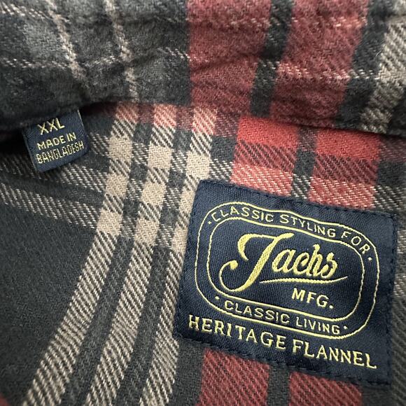 Jachs Heritage Flannel Button-Up Long Sleeve Shirt Multi Plaid Men’s XXL - Picture 3 of 9